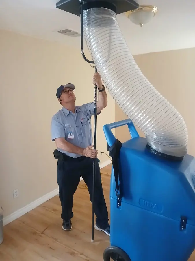 HVAC Installation technician using HEPA equipment in Hinsdale